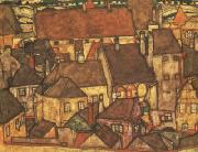 Egon Schiele Yellow City (mk12) oil